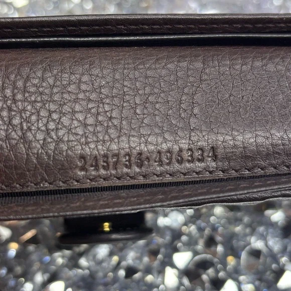 Gucci vintage 1973 Continental wallet Diamante canvas and black leather EUC - Picture 15 of 16